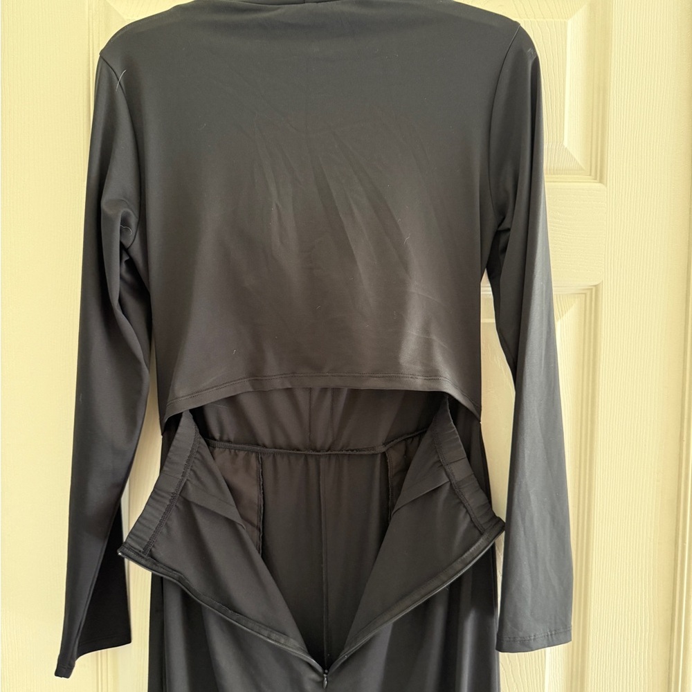TALL HALARA Black Long Sleeve Scoop Neck pantsuit/jumpsuit easy-peezy. - Picture 3 of 5